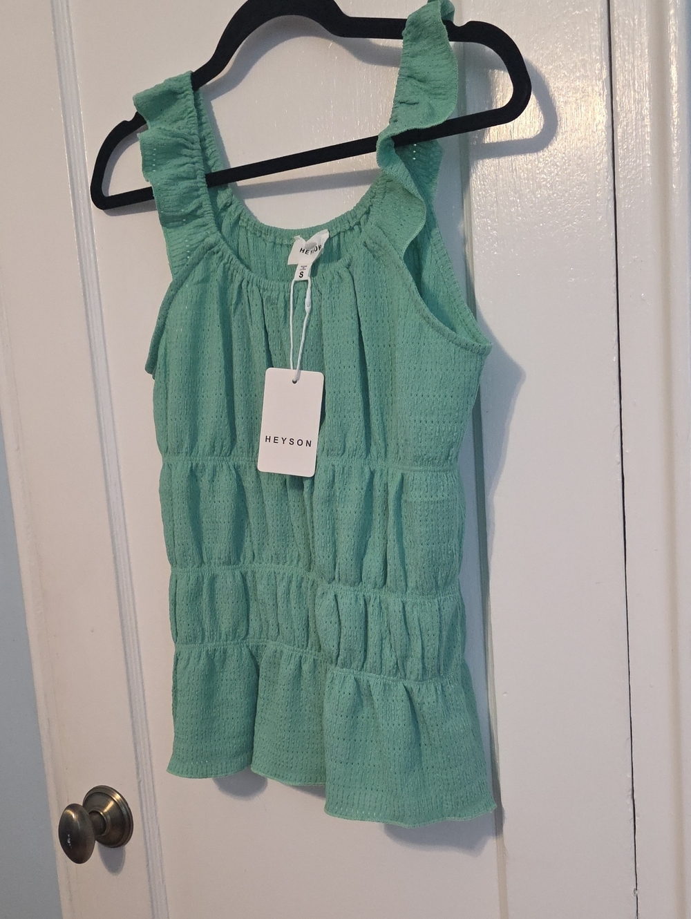 Heyson Women's Mint Green Ruffle Tank Top
